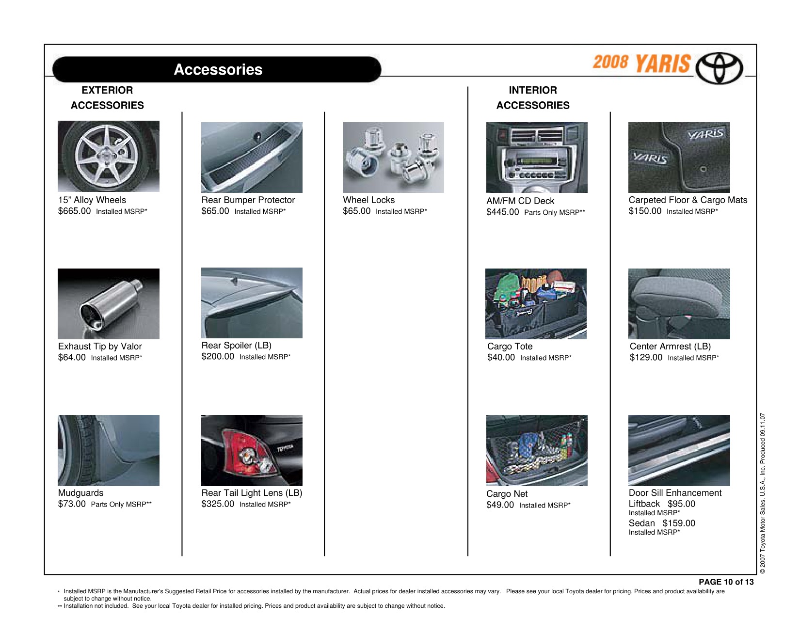 2008 Toyota Yaris Brochure Page 5